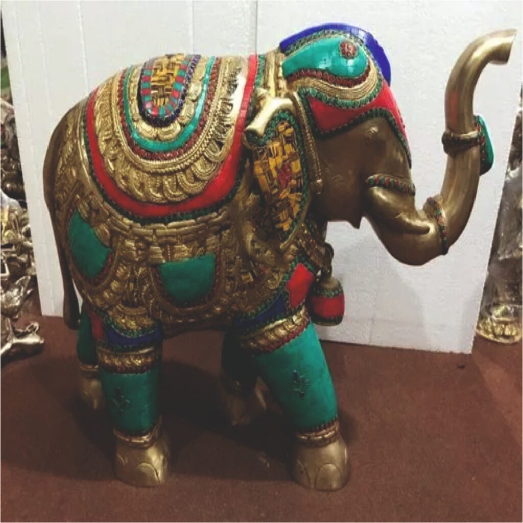 Image of an Elephant show piece made in Brass