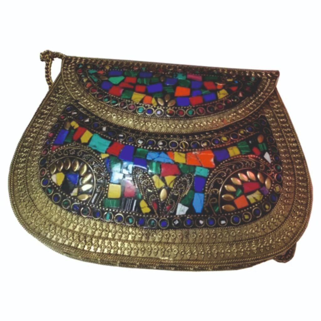 Image shows an Antique Brass Purse