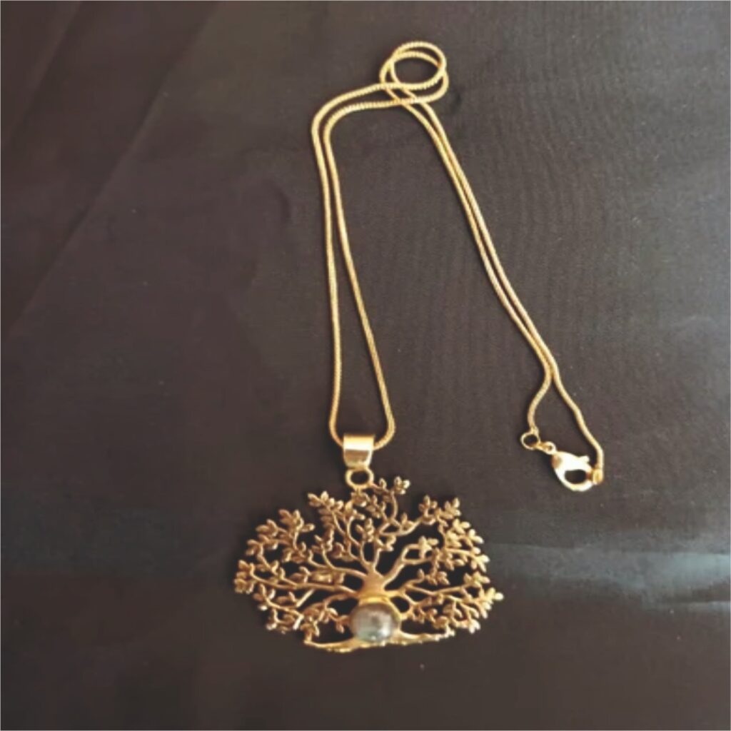 Image shows a Brass Tree Pendant