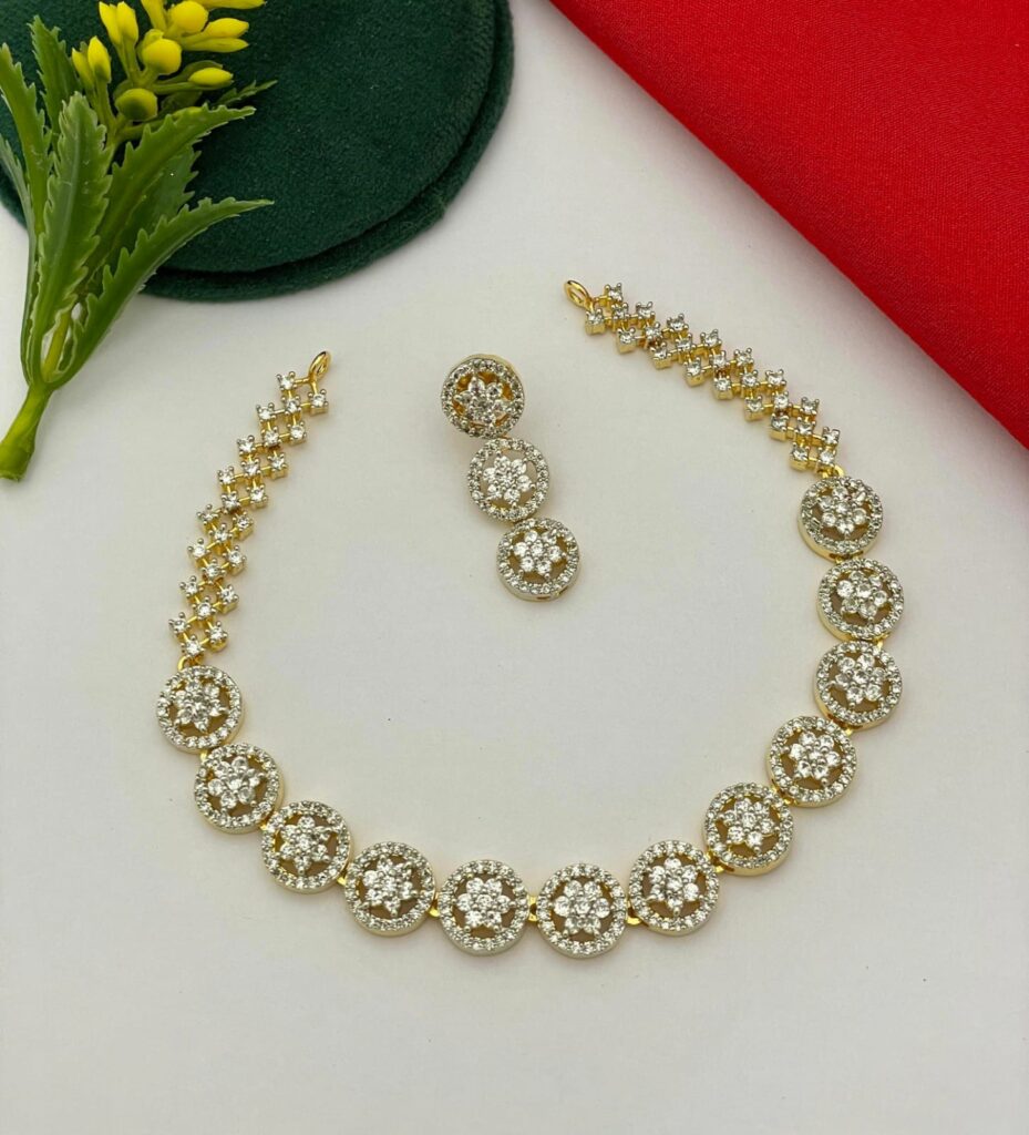 Image shows a AD Cuic Zirconia Necklace Set