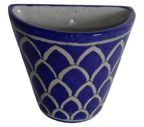 Image shows a Blue Pottery Handmade Stylish Tree Planter - dark blue base colour