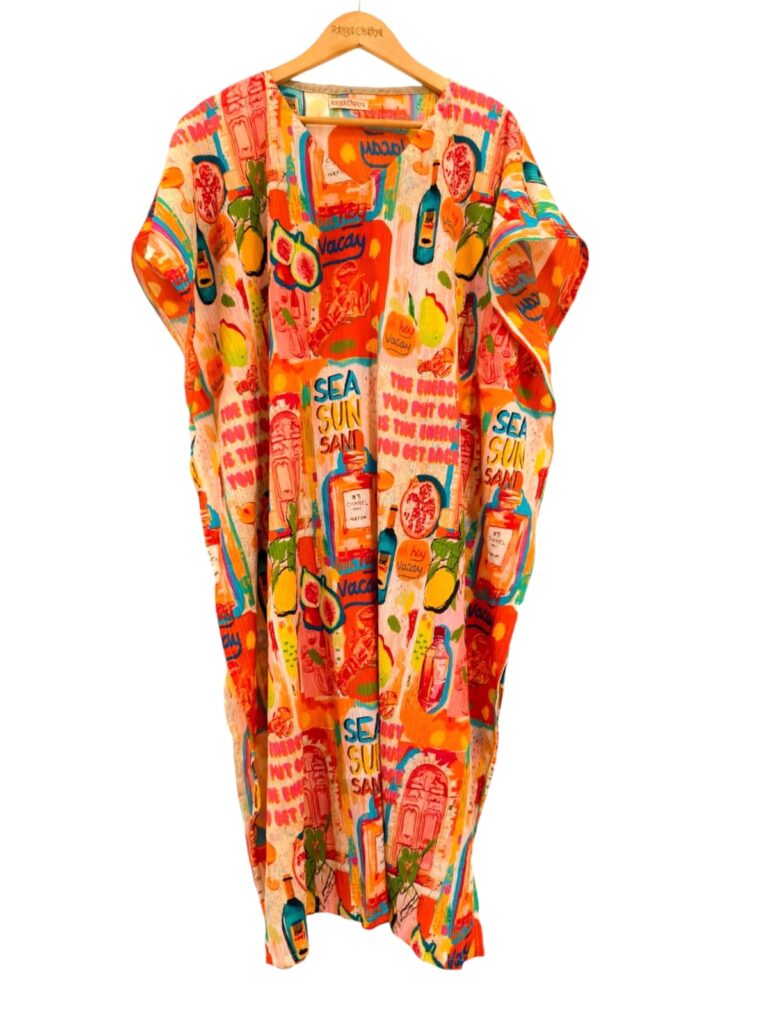 Image shows a VACAY WEAR CHIFFON KATAN CAPSULE TRAVEL DRESS